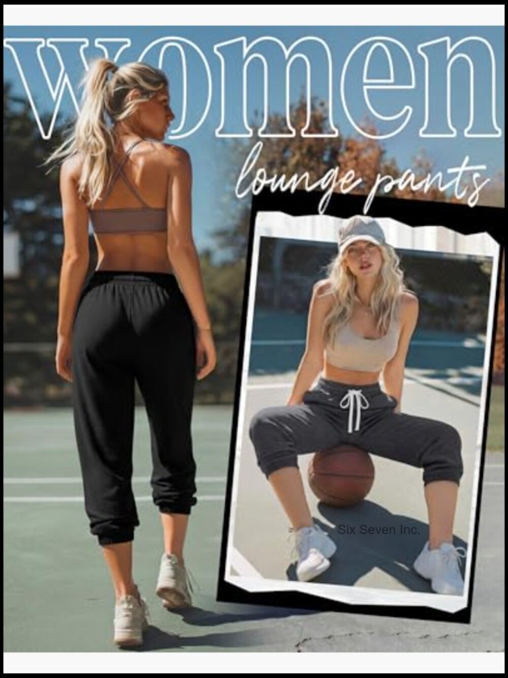 3-Pack Women's Capri Sweatpants Joggers High Waisted Athletic Lounge Pants with - Picture 2 of 7